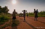 Kids hanging out in the vast open land